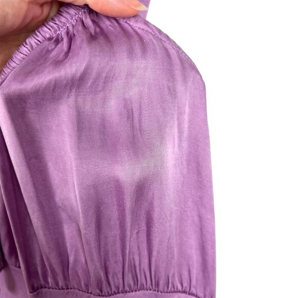 Madewell Satin Square Neck Midi Dress Lilac 10 - Picture 6 of 10